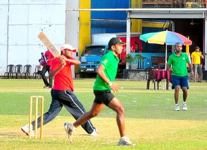 Action at cricket finals………