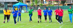 Girls running event in progress