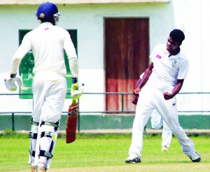 IK6S4041,Anuk Franando takes Shanuka Kodithuwakku's wicket