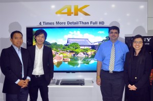 From left: Sony Representative Razil Yaacub, Product Manager, TV Product Division Sony, south East Asia, Yojiro Kohuma, Siedles Director, Rajen Udeshi and  HVA Product Manager, Sony, South East Asia, Samantha Sim.