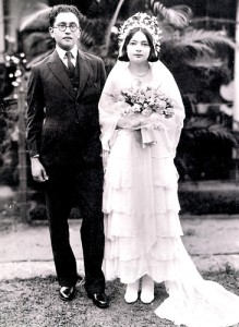 Wedding portrait: George Keyt and  his bride Ruth Jansz