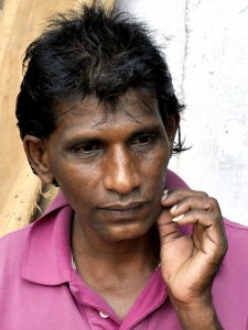 A face of despair: Carpenter Nihal Mendis. Pix by Susantha Liyanawatte