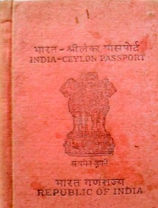 The cover of an India-Ceylon passport issued to one of the repatriates