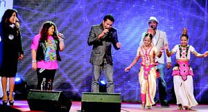 Bathiya and Santhush, Ashanti and Umaria perform with children from the Preethipura Communities of Sri Lanka