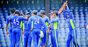 Chamara Kapugedara (3rd from left) and his SSC team mates celebrate their triumph