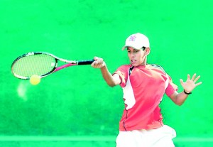 Top seed in the Under-14 Boys category, Praveen Steele who won both Under-14 Singles and Doubles at the Kandy Garden Club Tennis Championship 2013