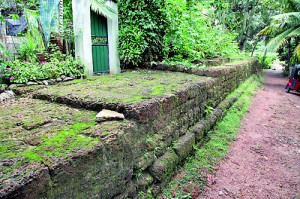 A piece of history in the form of a rampart near the inner-moat