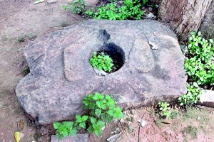 Squatting pan in the premises of the Kotte Raja Maha Viharaya