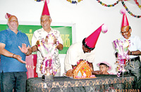 Blessed are the peacemakers - One time Chief Procurement man of the LTTE Kumaran Pathmanathan (second from left) at a Christmas party in Mullaitivu.