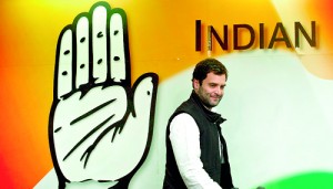 Congress Party Vice President Rahul Gandhi at a media conference in New Delhi.   The path is clear for India's Gandhi family scion Rahul to become the Congress party's next prime ministerial candidate, following premier Manmohan Singh's announcement on January 3 that he will step down before this year's polls. AFP