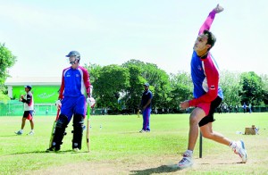 The Nepal cricket team held training sessions in Colombo on their way to New Zealand. - Pix by Amila Gamage