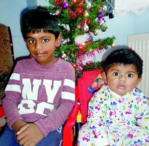 Death: Anopan Sakthivel, aged 5, (left) and Nadaben, aged 8 months