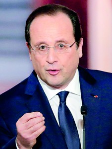Options: Hollande at a press conference where he said he would make his mind up about who his first lady was by February 11. Reuters