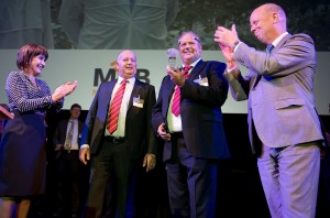 Dutch Minister Ms. LiliannePloumen, Mr Ron and Mr Perry van der Knaap, Ambassador Louis Piët at the Embassy Award function.