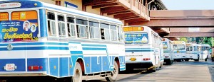 Buses at the main bus halt at Matara seem to be exclusively  advertising ruling party candidates