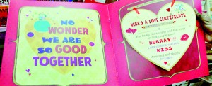 A glamorous Valentine's Day card can cost upto Rs. 1,900. Pix by Mangala Weerasekera and M.A. Pushpa Kumara
