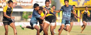 Action at last week’s U-20 Schools Sevens was good enough to keep the spectators happy - Pic by Amila Gamage