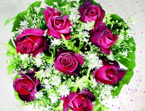 Sterling Flowers"  offers a single rose for Rs. 350, and a bouquet of  10 roses for Rs. 2, 700