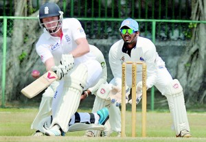 Jonny Bairstow goes for a scoop shot - Pic by Amila Gamage