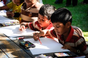 Children drawing at the events