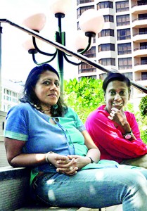 The duo behind the exhibition: Malathi and Sharni.  Pic by Indika Handuwala