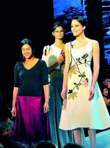 Upeksha’s  (above, left) earthy collection