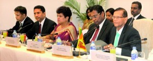 Sri Lanka’s External Affairs Ministry delegation led by Minister G.L. Peiris holding talks with a high-level Indian delegation led by External Affairs Minister Salman Khurshid in October last year. Pic courtesy www.mea.gov.lk.
