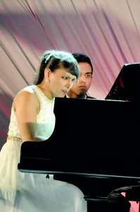 Shani the intense pianist:At her concert in Colombo at the Cinnamon Grand and (below left) in a relaxed mood. Pix by Indika Handuwala
