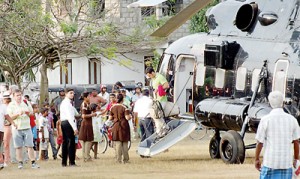 Tourists alight at one of the playgrounds