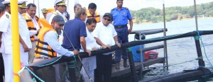 Minister Rajitha Senaratne, Oceanpick Founder Irfaan Thassim  and  others  at the site.