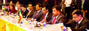 Rishad Bathiudeen (Minister of Industry and Commerce-second from right) leads the Sri Lankan delegation at the 8th session of Iraqi-Sri Lanka Joint Economic Sessions at International Palestine Hotel, Baghdad on 25 February.