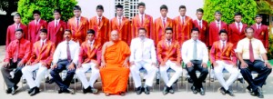 Sri Dharmaloka College team : Sri Dharmaloka MV squad (Seated from left): Sugath Nanayakkara, Tharindu Madushan,  R.M.S.K. Ratnayake, Nimesh Aravinda, Ven Napagoda Sumanatissa (Vice Principal), Col. A.G. Nimal Jayaweera (Principal), Lakshitha Dhananjaya (Captain), R.P.K. Rankoth (MIC), Ravindu Thiwanka, W.G.H. Dushantha (Coach). (Standing from left): Risith Upamal, Punsara Gimhan, Kusal Ashen, Lahiru Rajapakse, Madhumadawa Anuruddha, Nishan Hasarel, Gihan Pethum, Hasitha Dilakshana, Woshan Dhananjaya, Kavishka Dilhara, Dilshan Waduwaththa, Chamod Mendis, Samith Ranga.