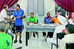 Friends relaxing at tea time