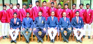 Dharmapala College team: Front row from left – Tharindu Maduwantha, Harshana Gallage, Sujith Liyanage (Master in Charge), Chathura Velarathna (Vice Principal – sports), Prashan Rathnayake (Vice Captain), Colonel K G Wimalasena (Principal), Kushan Jayalath (Captain), Manjula Galappaththi (POG), Chandana Samarasinghe (Coach), Vimukthi Radella, Asanka Sameera.  Back row from left – Pasindu Keshan, Pasindu Rajapaksha, Himasha Liyanage, Bimantha Lakpriya, Sachindu Perera, Nishan Perera, Madushan Wijekoon, Jayampathi Bandara, Tharak Hondamunige, Kaveen Matharage