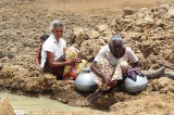 Families, animals, suffer in a parched land