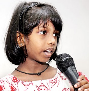 The young performers: Some were pros, others a little anxious. Pix by M.A. Pushpa Kumara 