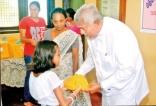 Distributing prizes to children