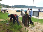 Cleaning up the Unawatunna beach