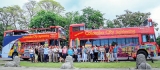 French travel agents on board Colombo city tour