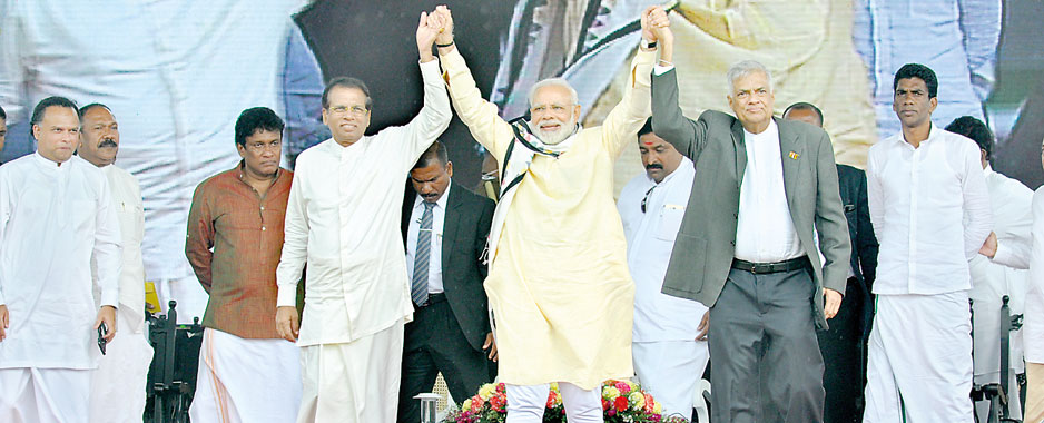 Modi addresses a delighted, cheering crowd of 30,000 in Hatton