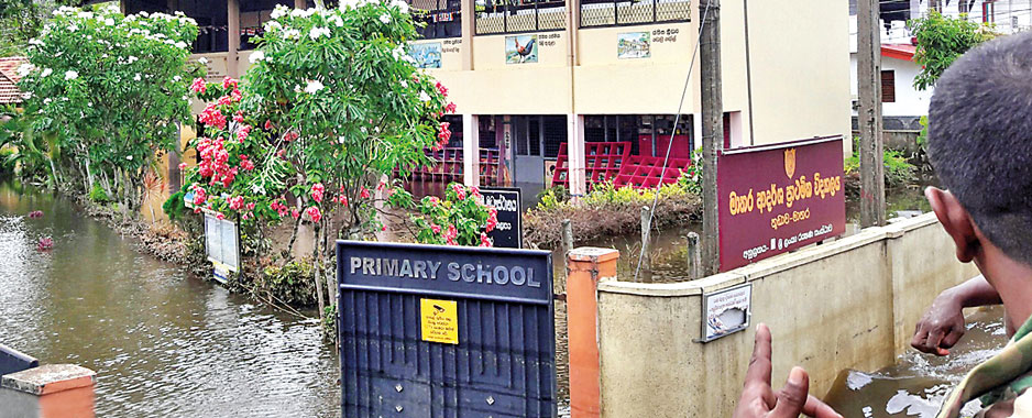 An ‘island-school’ amidst flood waters