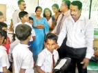 Weeraketiya Primary School donated school stationery to the Pathegama Primary School children