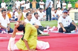 President Maithripala Sirisena joined yoga enthusiasts