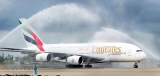 Ceremonial welcome for maiden landing of  Emirates A380 on ‘upgraded’ runway