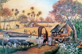 Ballpoint strokes bring to life village scenes