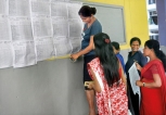 A Level results pinned on notice board