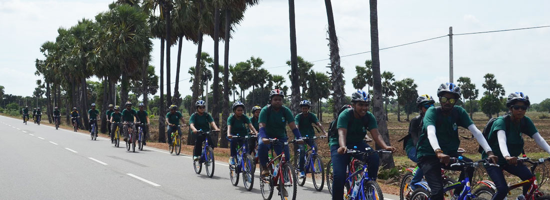 Cycling together in Palmyrah country