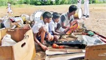 Rural School’s Music Room, Instruments damaged by gale