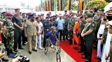 Handicapped soldier sets off from Dondra to Point Pedro on wheelchair