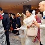 Talking fashion: Rosy Senanayake and CFW founder and Managing Director Ajai Vir Singh at the opening of the exhibition